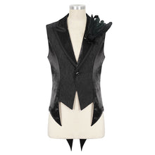 Load image into Gallery viewer, WT07601 Black Gothic jacquard peak lapel swallowtail men's suit vest