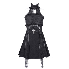 Load image into Gallery viewer, SKT21901 black lolita halterneck tunic dress