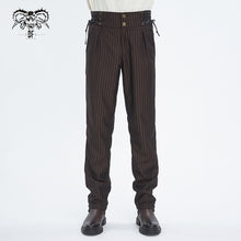 Load image into Gallery viewer, PT24802 COFFEE Steampunk striped suit trousers