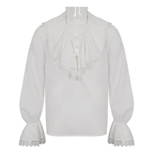 Load image into Gallery viewer, SHT10902 White Gothic V-neck chiffon shirt