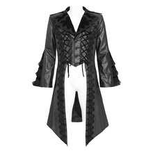 Load image into Gallery viewer, CT275 Gothic pattern leather mid-length coat