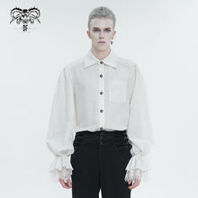 Load image into Gallery viewer, SHT08302 white daily Gothic Lantern Sleeve Shirts