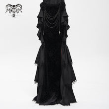 Load image into Gallery viewer, SKT23601 Black Gothic embossed velvet fishtail skirt