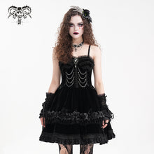 Load image into Gallery viewer, SKT20601 Black Lolita short suspenders dress