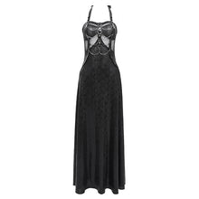 Load image into Gallery viewer, SKT229 Punk halter neck rubberized floral dress