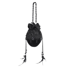 Load image into Gallery viewer, EAS014 Gothic velveteen floral mesh tote bag