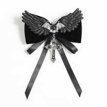 Load image into Gallery viewer, AS307 Gothic Bow Hair Clip with Small Wings