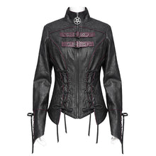 Load image into Gallery viewer, CT26301 Pleated Faux Leather Punk Jacket