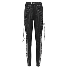 Load image into Gallery viewer, PT210 punk ripped mesh lace up trousers
