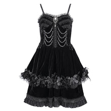 Load image into Gallery viewer, SKT20601 Black Lolita short suspenders dress