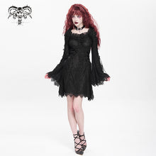 Load image into Gallery viewer, SKT24501 floral Lace Long Sleeve Gothic Dress