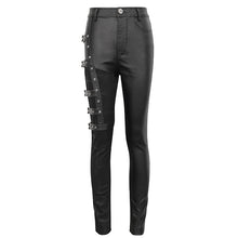 Load image into Gallery viewer, PT218 Women's asymmetrical faux leather trousers