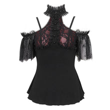 Load image into Gallery viewer, ETT032 Off-the-shoulder strappy ruffled short sleeves t-shirt