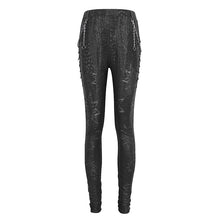 Load image into Gallery viewer, PT239 Punk Irregular Semi-perspective Knit Women's Trousers