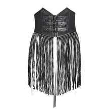Load image into Gallery viewer, AS226 Sequined long tassel punk corset