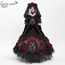 Load image into Gallery viewer, ESKT073 Gothic High end Custom-made floral full skirt dress