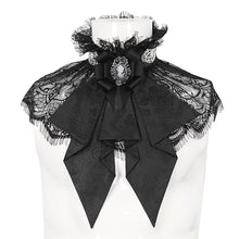 Load image into Gallery viewer, AS15401 Black Gothic Court Style Cameo Lace Bow Tie
