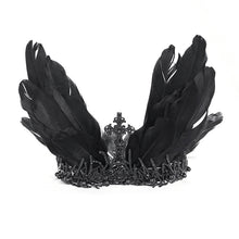 Load image into Gallery viewer, AS183 black feather crown