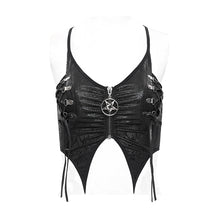 Load image into Gallery viewer, TT286 Lamination Pattern Leather Sleeveless T-shirt