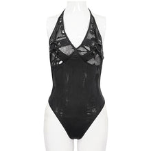 Load image into Gallery viewer, SST022 Skull Mesh Knit Halter Swimsuit