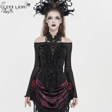 Load image into Gallery viewer, ETT04501 3D Floral Knit Gothic T-Shirt
