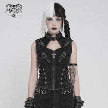 Load image into Gallery viewer, WT101 Punk Distressed Corset Vest