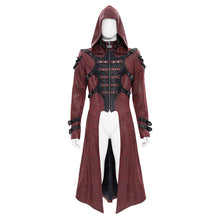 Load image into Gallery viewer, CT27902 Punk-Style Long Leather Coat with Hood