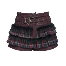 Load image into Gallery viewer, PT296 Punk Snake-Print Faux Leather Micro-Shorts with Flared Hem