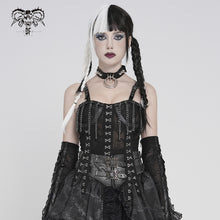 Load image into Gallery viewer, TT307 Punk-Style Snake Print Knit Spaghetti Strap Crop Top