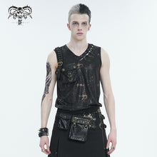 Load image into Gallery viewer, TT250 Bronze gold Stamping Sleeveless Men's Knitted T-Shirt