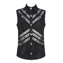 Load image into Gallery viewer, SHT155 Gold-Stamped Twill Sleeveless Punk Shirts
