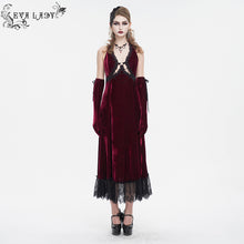Load image into Gallery viewer, ESKT04302 Red Velvet halterneck strappy dress