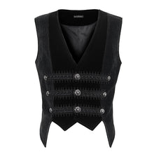 Load image into Gallery viewer, WT07901 Black Gothic velvet striped men's waistcoat