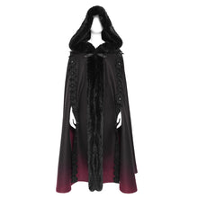 Load image into Gallery viewer, CA048 Gothic black and red gradient long shawl