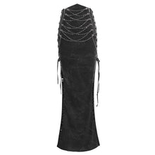 Load image into Gallery viewer, SKT191 Punk side seams high-waisted skirt with split