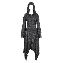 Load image into Gallery viewer, CT225 Dark tattered hooded knitted women's jacket