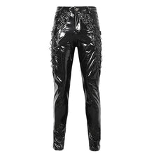 Load image into Gallery viewer, PT230 Punk patent leather double row eyelet men's trousers