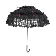 Load image into Gallery viewer, EAS034 Gothic black and red lace small umbrella