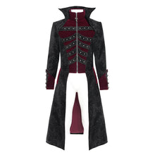 Load image into Gallery viewer, CT27002 Gothic pattern velvet long coat with multiple straps at the center front