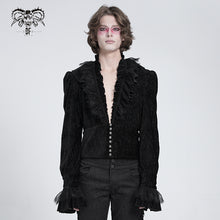 Load image into Gallery viewer, SHT13301 Black Pleated velvet V-neck shirt