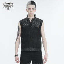 Load image into Gallery viewer, WT075 heat seal backing Cross Pattern Horn Rivet Men's Vest