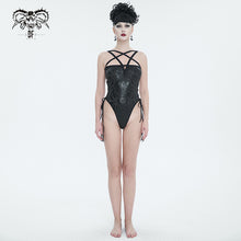 Load image into Gallery viewer, SST021 Pentagram Embossed Strappy One-Piece Swimsuit