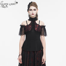 Load image into Gallery viewer, ETT032 Off-the-shoulder strappy ruffled short sleeves t-shirt