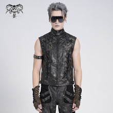 Load image into Gallery viewer, WT096 Punk two-tone faux leather vest