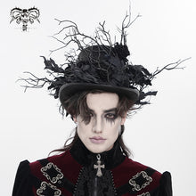 Load image into Gallery viewer, AS283 Gothic Twig and Rose Mini Top Hat