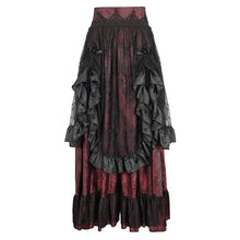 Load image into Gallery viewer, SKT19802 Black and red Gothic Paisley High Waist Skirt