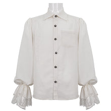 Load image into Gallery viewer, SHT08302 white daily Gothic Lantern Sleeve Shirts