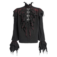 Load image into Gallery viewer, SHT148 Double-layer mesh hand-painted burgundy long-sleeved shirt
