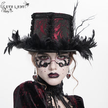 Load image into Gallery viewer, EAS038 Gothic rose feather branch decorated hat