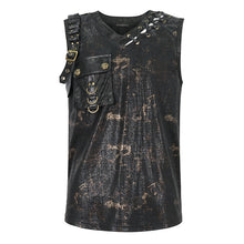 Load image into Gallery viewer, TT250 Bronze gold Stamping Sleeveless Men's Knitted T-Shirt